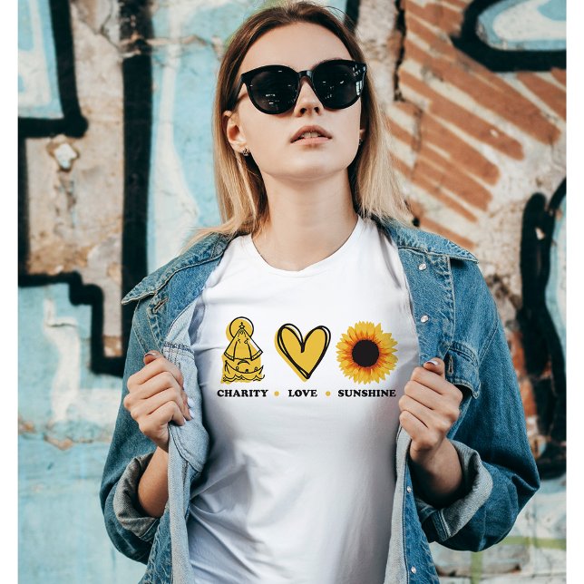 Virgin Mary, Love And Sunflower T-Shirt (Creator Uploaded)