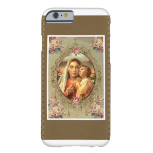 Virgin Mary Madonna Child Jesus Rosary Roses Barely There iPhone 6 Case