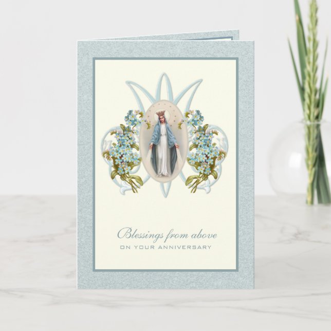 Virgin Mary Mariage Anniversaire Carte religieuse (Devant)