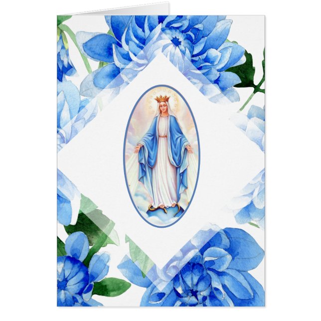 VIRGIN MARY | MOTHERS DAY | BLUE DAHLIAS (Front)