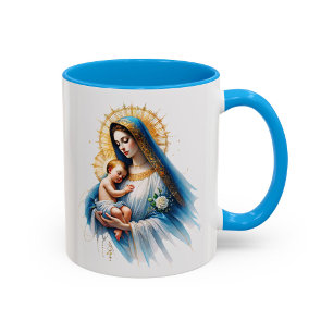 Virgin Mary Mug Madonna Child Religious Gift