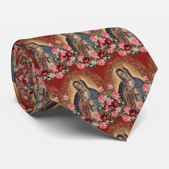 Virgin Mary of Guadalupe Mexico Spanish Neck Tie (Rolled)