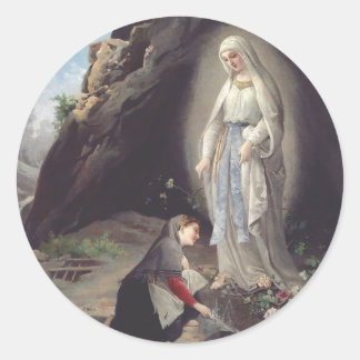 Virgin Mary of Lourdes Classic Round Sticker