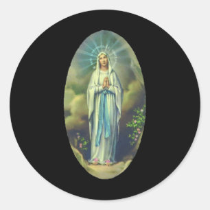 Virgin Mary Of Lourdes Our Lady Christian Gift For Classic Round Sticker