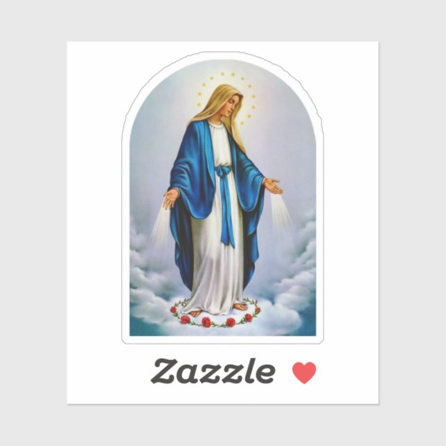 Virgin Mary on Clouds and a Circle of Red Roses    (Sheet)