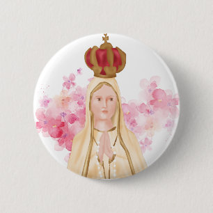 Virgin Mary - Our Lady of Fatima - Christian 2 Inch Round Button