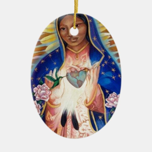 Virgin Mary - Our Lady Of Guadalupe Ceramic Ornament (Front)