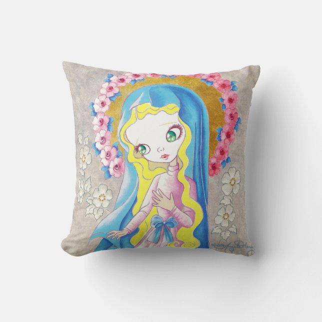 Virgin Mary Our Lady Throw Pillow (Front)