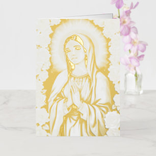 Virgin Mary Prayer Today's World Your Text Gold Foil Greeting Card