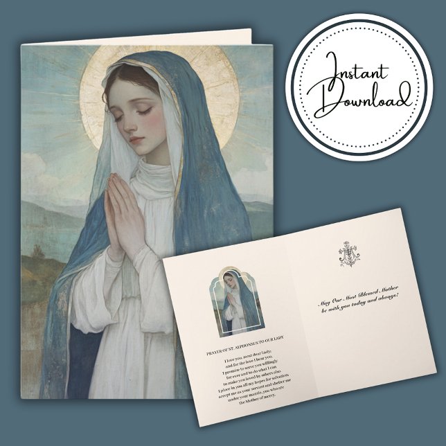 Virgin Mary Praying Religious Catholic  Card (Creator Uploaded)