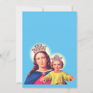 Virgin Mary queen with Jesus Invitation
