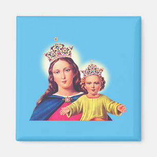 Virgin Mary queen with Jesus Magnet