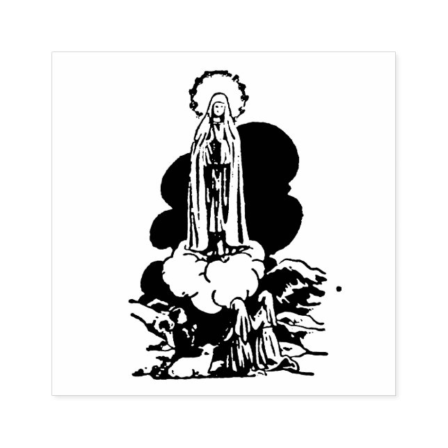 Virgin Mary Religious Fatima Children Catholic Rubber Stamp (Imprint)