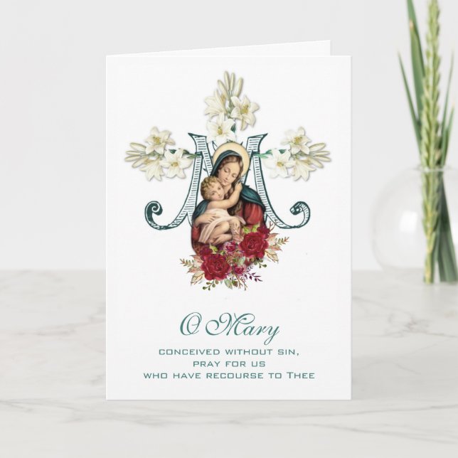 Virgin Mary Religious Mothers Day Catholic Card (Front)