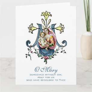 Virgin Mary Religious Mothers Day Catholic Card