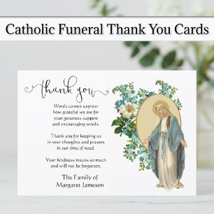 Virgin Mary Religious Thank You Condolence