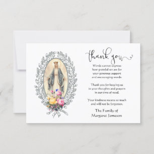 Virgin Mary Religious Thank You Condolence Card