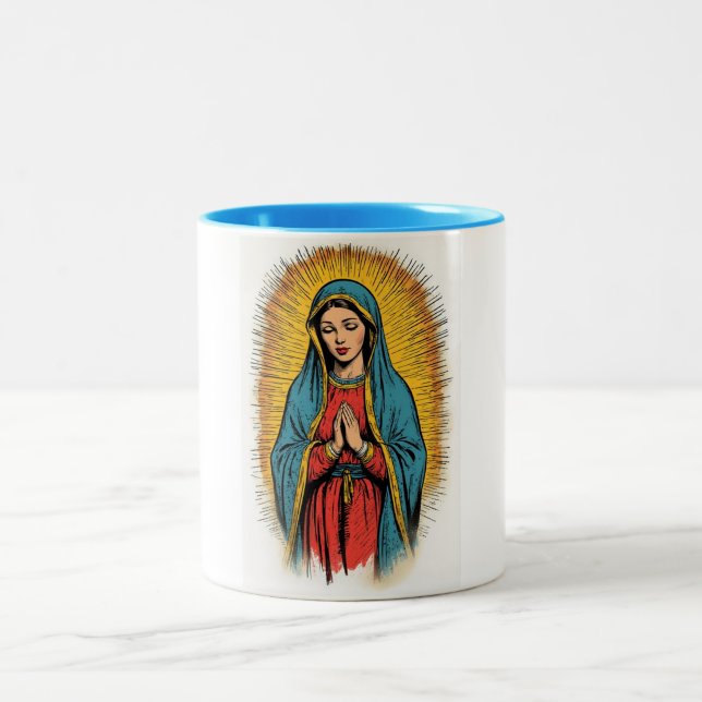 Virgin Mary Retro Coffee Mug (Center)