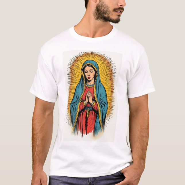 Virgin Mary Retro Men's Tee Shirt (Front)