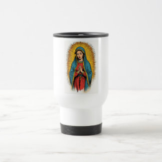 Virgin Mary Retro Travel Mug