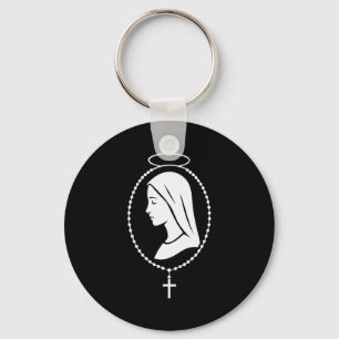 Virgin Mary Rosary - Catholic Christian Prayer Art Keychain
