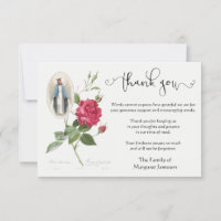 Virgin Mary Roses Thank You Condolence