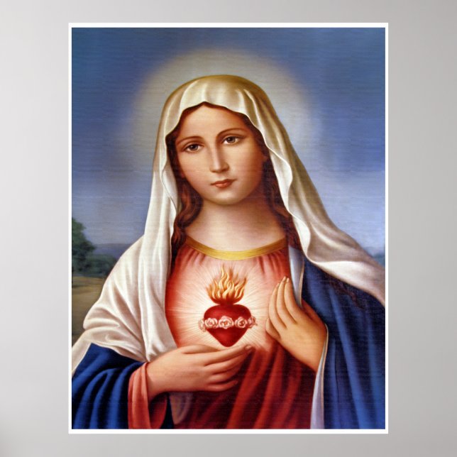 Virgin Mary Sacred Heart Poster (Front)