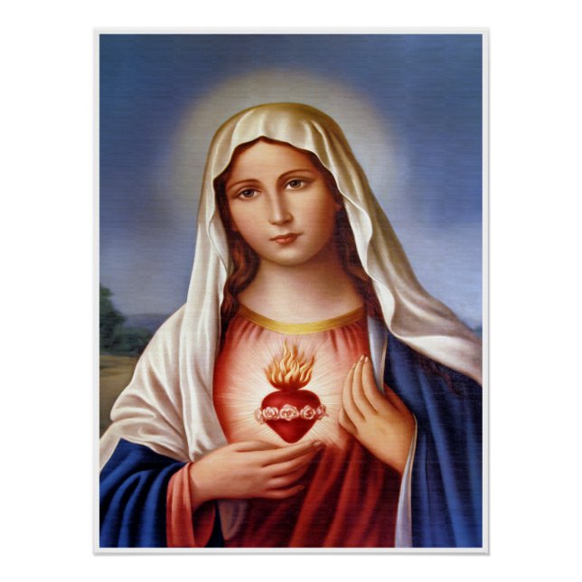 Virgin Mary Sacred Heart Poster (Front)