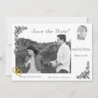 Virgin Mary Silver Catholic Wedding Save the Date