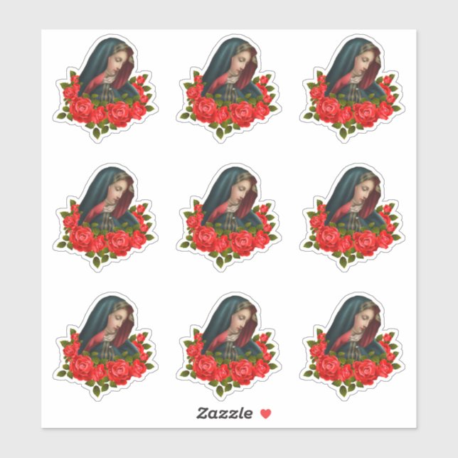 Virgin Mary Sorrowful Mother Red Roses (Sheet)