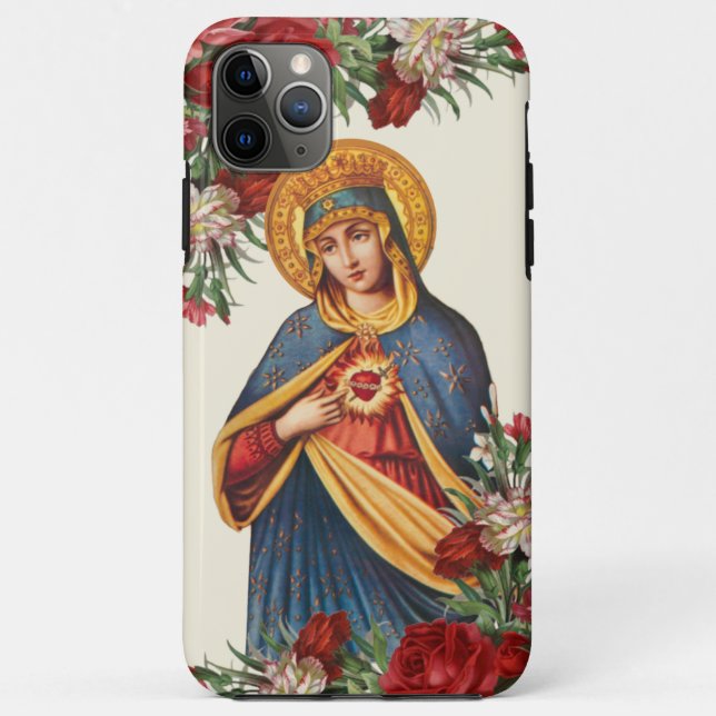 Virgin Mary Sorrowful Mother Religious Floral Case-Mate iPhone Case (Back)