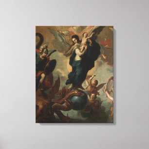 Virgin Mary St. Michael Apocalypse Religious Angel Canvas Print
