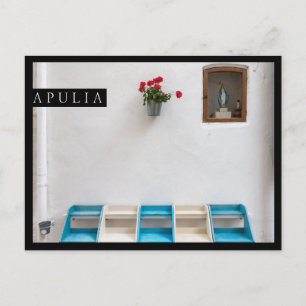 Virgin Mary street altar in Apulia edge postcard