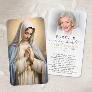 Virgin Mary The Lord's Prayer Photo Sympathy Card