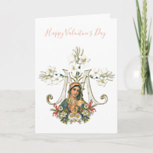 Virgin Mary   Valentines Day    Religious Catholic Card