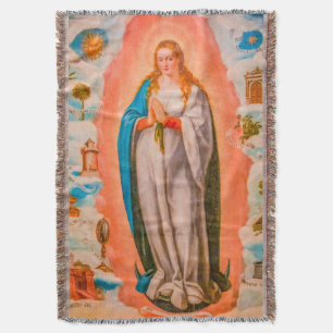 Virgin Mary Vintage woven jacquard blankets