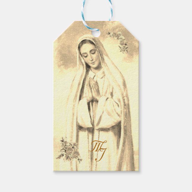 Virgin Mary Wedding Favour Tags (Front)