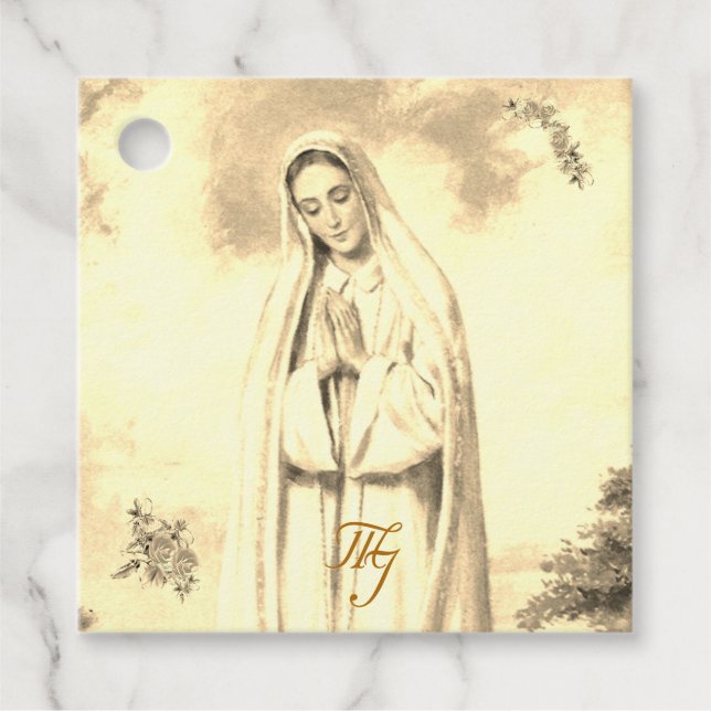 Virgin Mary Wedding Favour Tags (Front)