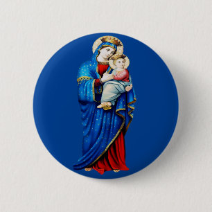 Virgin Mary with Baby Jesus 2 Inch Round Button