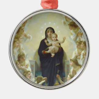Virgin Mary with Baby Jesus and Angels Metal Ornament