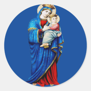 Virgin Mary with Baby Jesus Classic Round Sticker