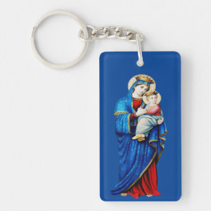 Virgin Mary with Baby Jesus Keychain