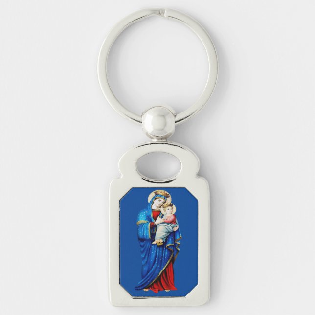 Virgin Mary with Baby Jesus Keychain (Front)