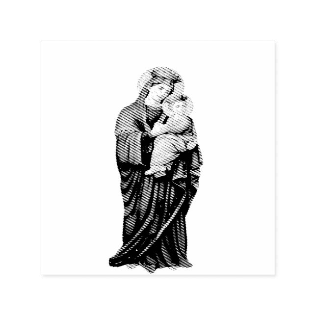 Virgin Mary with Baby Jesus  Self-inking Stamp (Design)