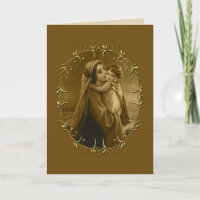 Virgin Mary with Child Jesus, Gold Border Design