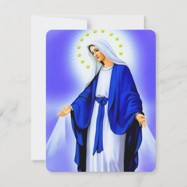 Virgin MaryCatholic Funeral Memorial Holy Card (Front)