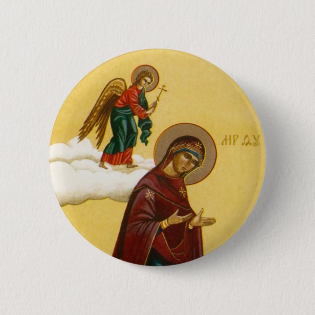 Virgin Mary's Russian icon 2 Inch Round Button (Front)