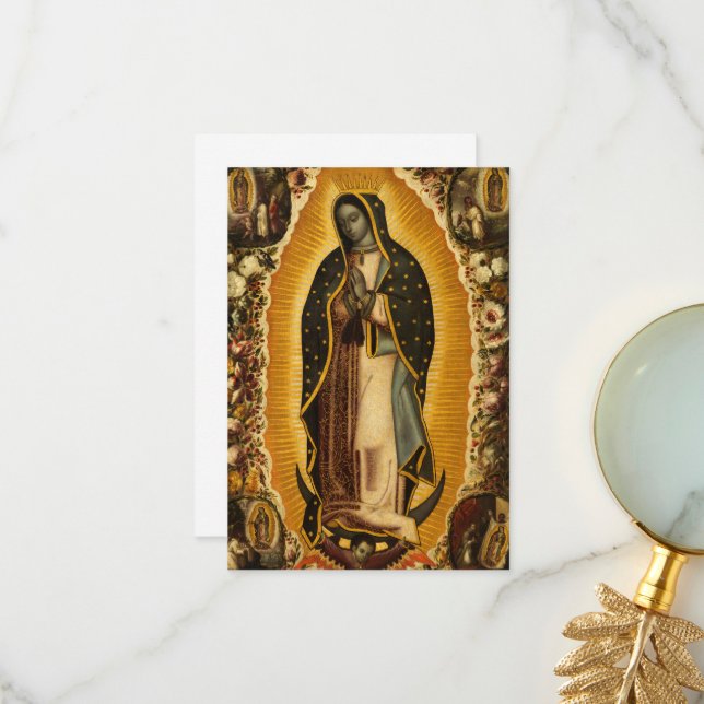 Virgin of Guadalupe by Manuel de Arellano Thank You Card (Front/Back In Situ)