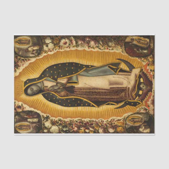 Virgin of Guadalupe by Manuel de Arellano Tissue Paper (Front)