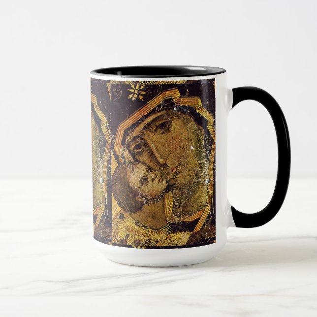 Virgin of Kyiv Ukraine Madonna Mug Closeup (Right)